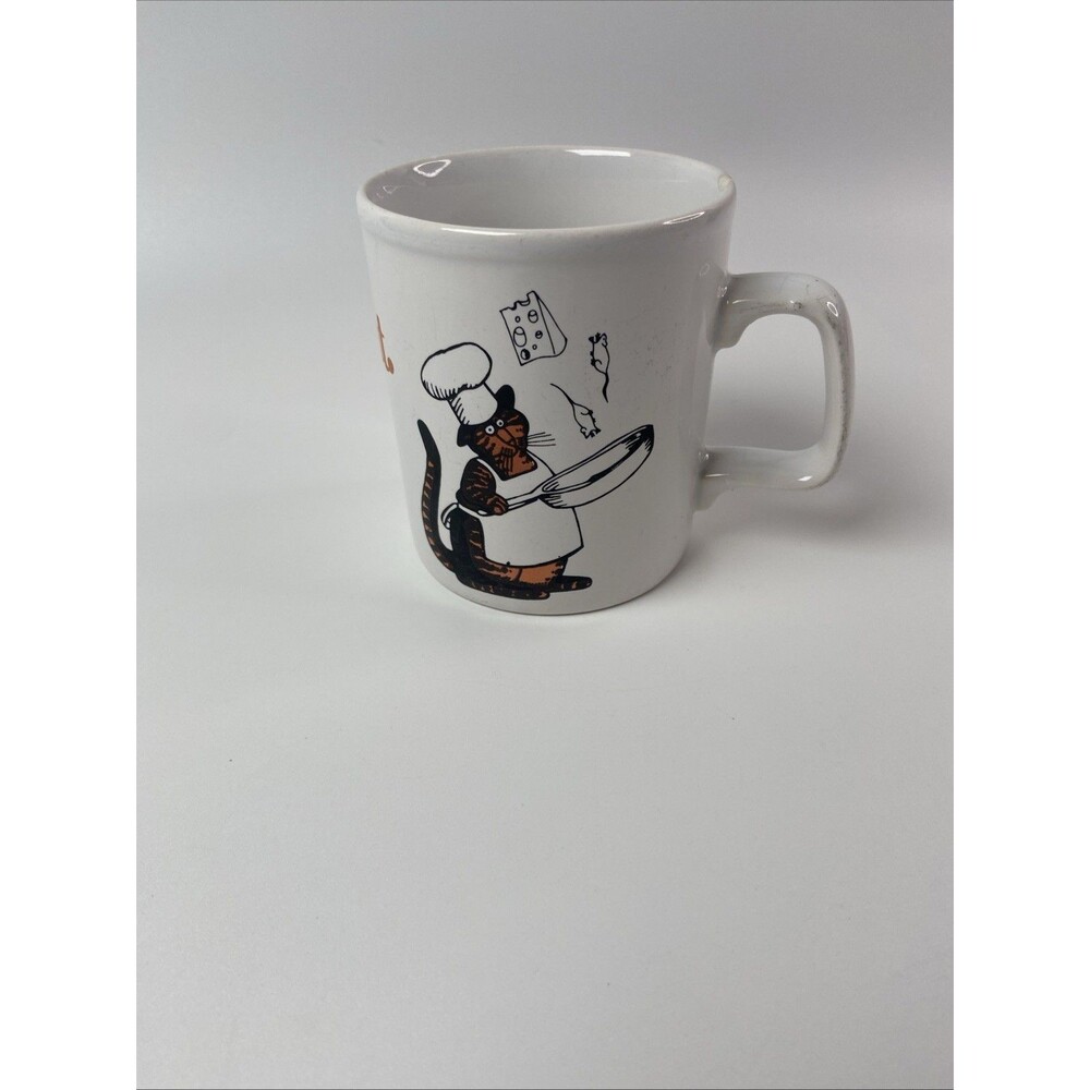 Vintage Kiln Craft B Kilban Chef Cat Coffee Cup Mug England 1970's